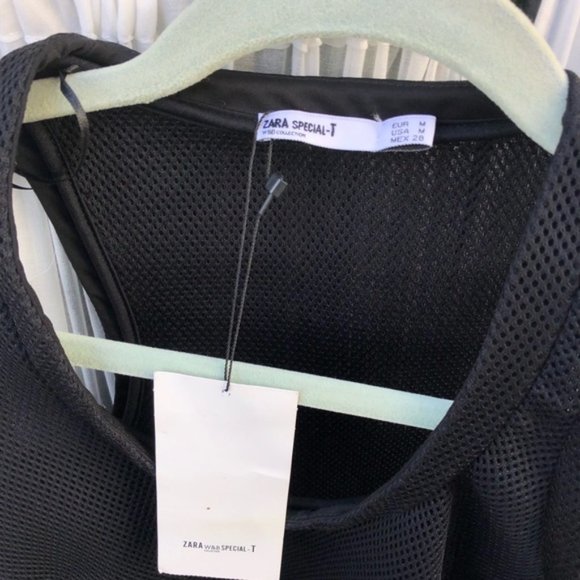 Zara Mesh Black Tank Top - Picture 4 of 8